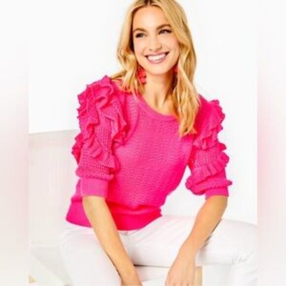 Lilly Pulitzer Tops - Lilly Pulitzer Isabeli Sweater | Bright Pink XS